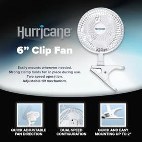 Hurricane 6 in. Clip Fan