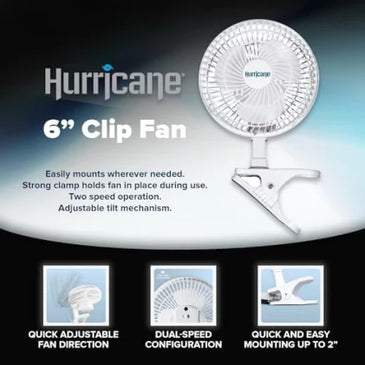 Hurricane 6 in. Clip Fan